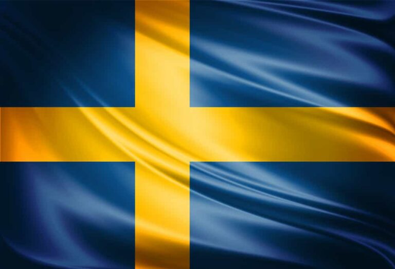 swedish flag with the blue and yellow cross