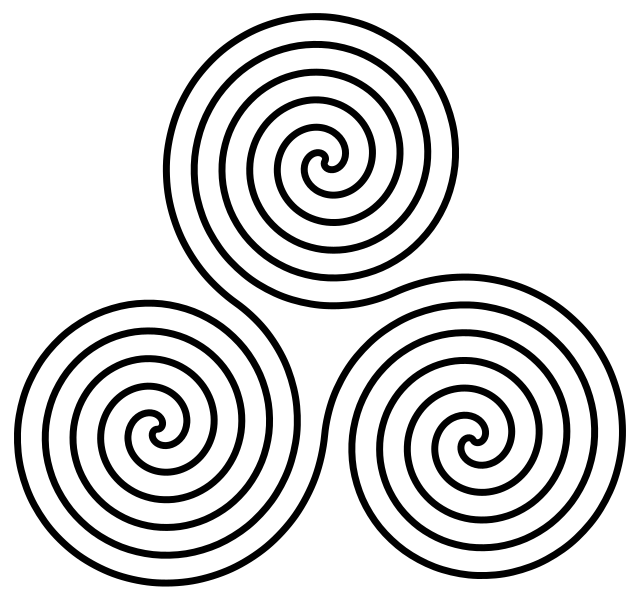The triskelion symbol, different from the Odin's horns symbol