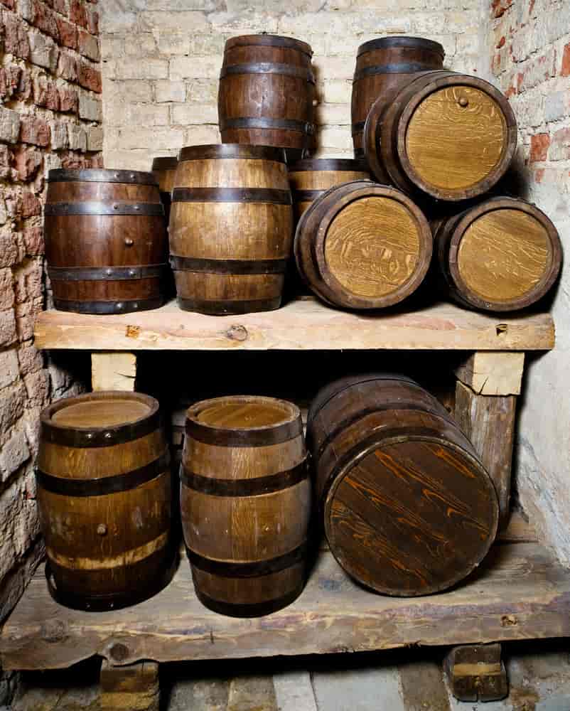 barrels of wine that, when drunk, the Vikings would say skol to mean cheers