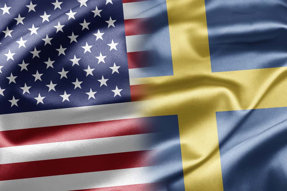 flags of Sweden vs USA