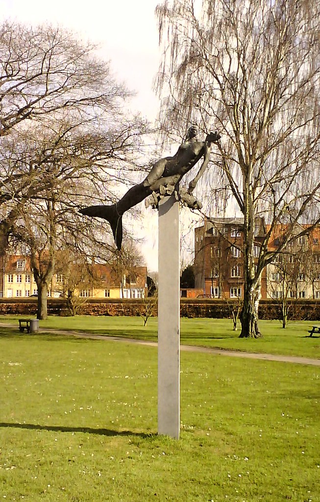 Danish mermaid statue in Odense