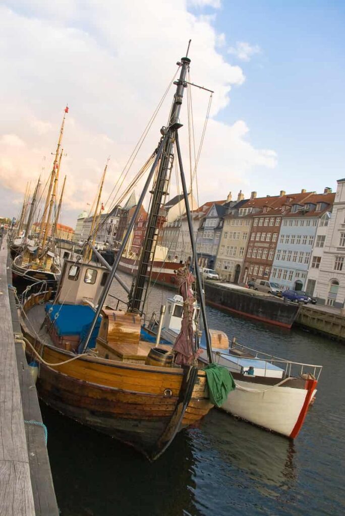 a boat in Nyhavn a main canal in Copenhagen