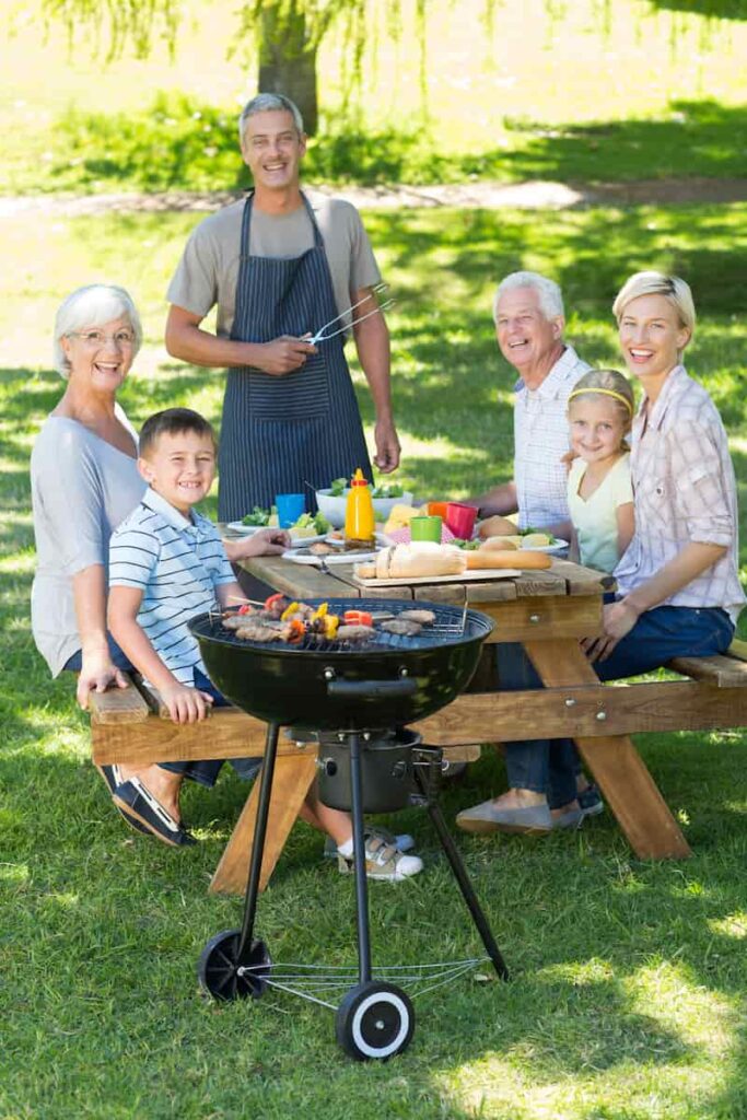 a family having picnic in the park and talking about cool Norwegian words