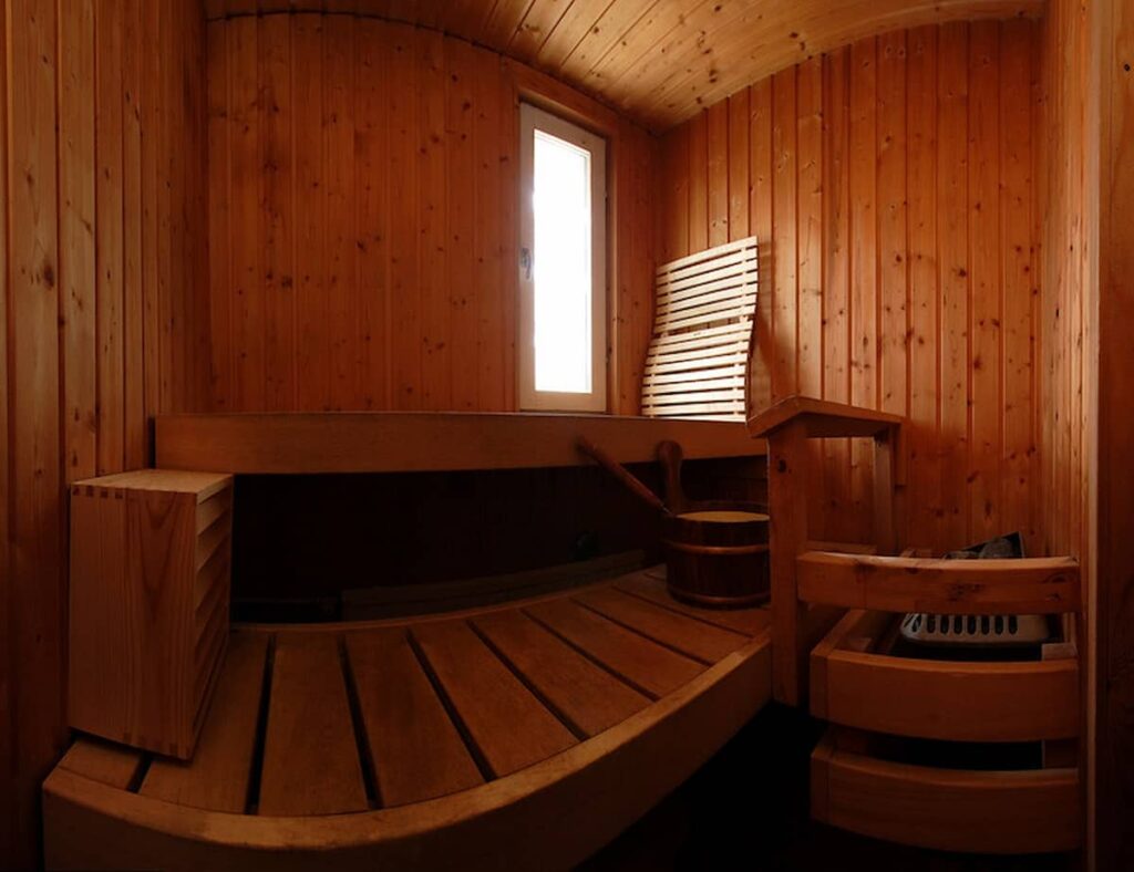 a modern design Finnish sauna
