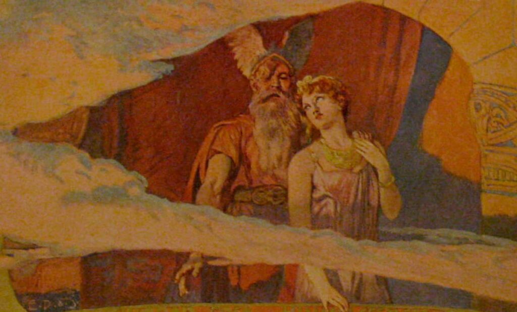 Frigg a Norse goddess with Godan