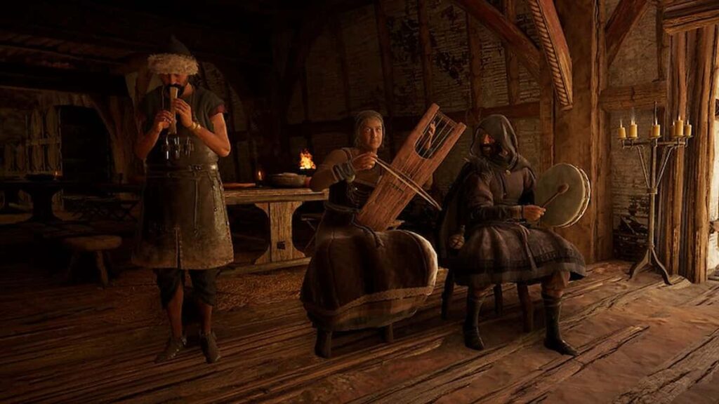 Vikings playing musical instruments