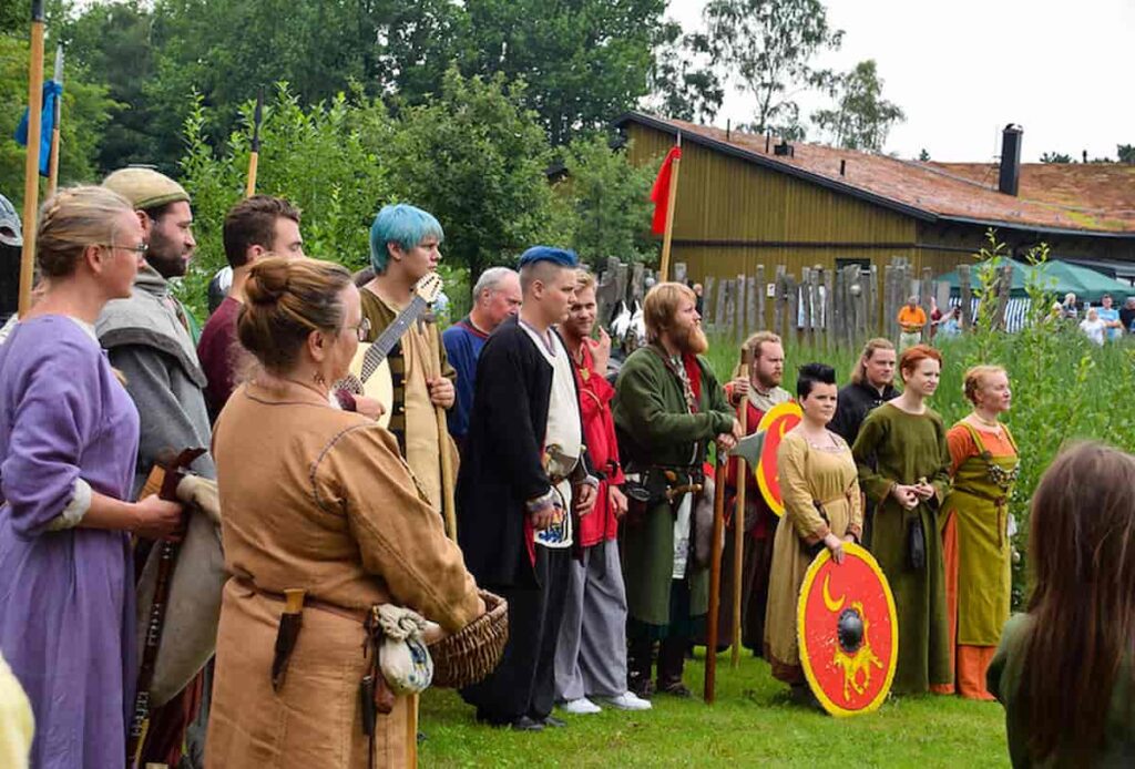 guests in a Viking wedding